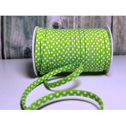 Spaghetti Band Kordel 7mm Polka Dots Pünkchten lime grün